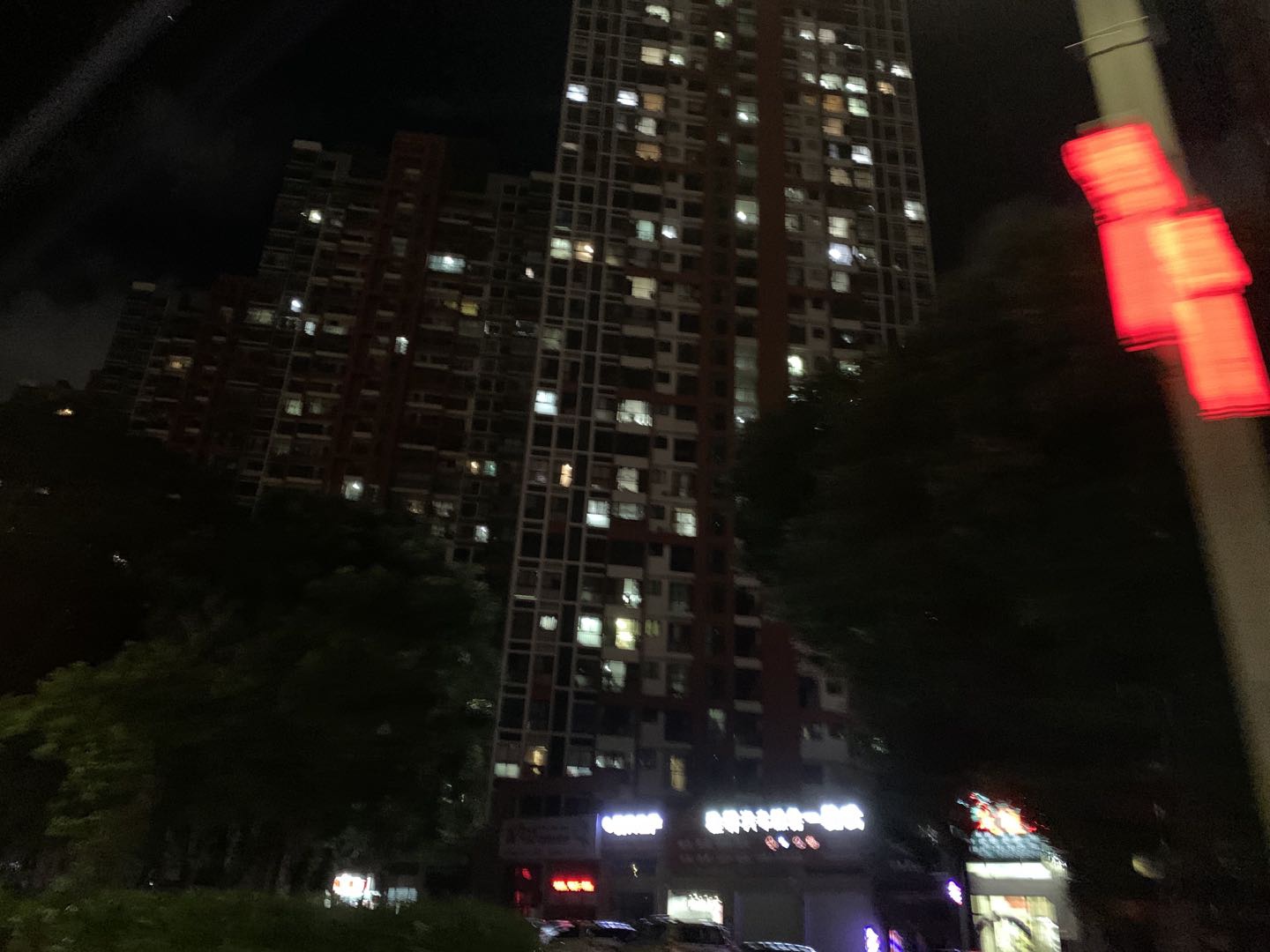 夜晚十点，此为大亚湾当地亮灯率较高的楼盘。张子怡摄