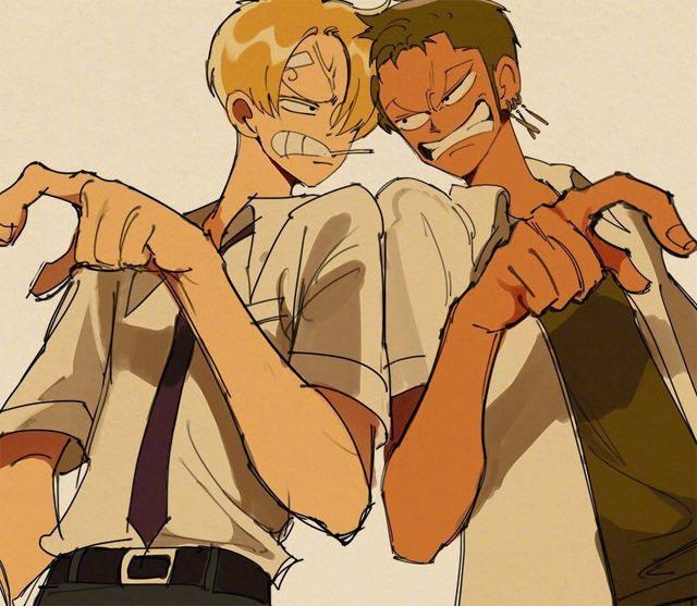 海贼王:"索香"穿越进入90年代动画,偷看,撑伞,约会太浪漫|山治|索隆