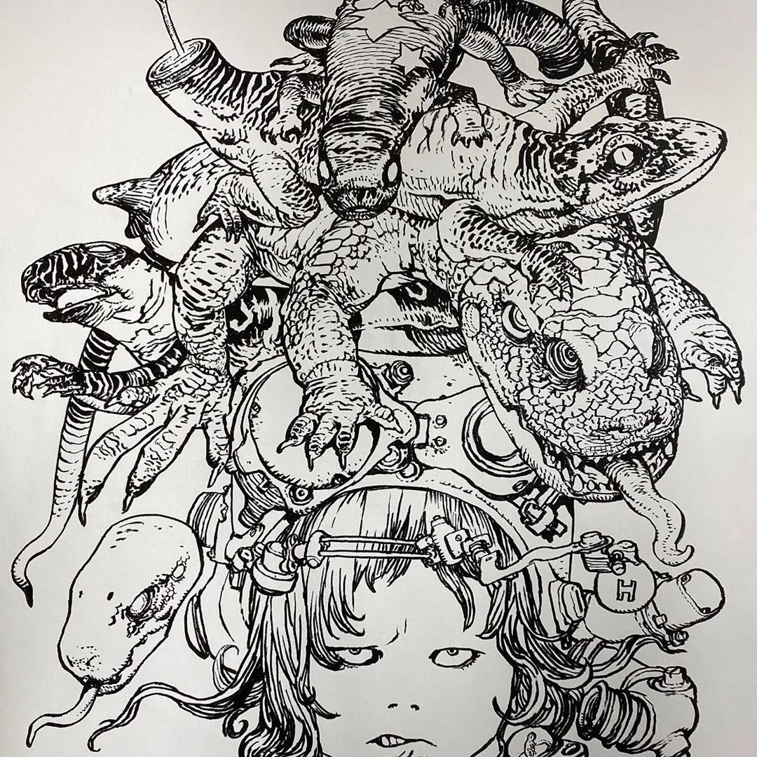 壁纸| 来看看日本殿堂级画师寺田克也的手稿