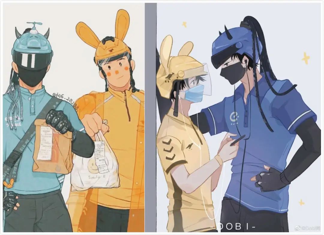 cp,各种二次创作的「同人」层出不穷,美团还制作了一条动画短片公然向