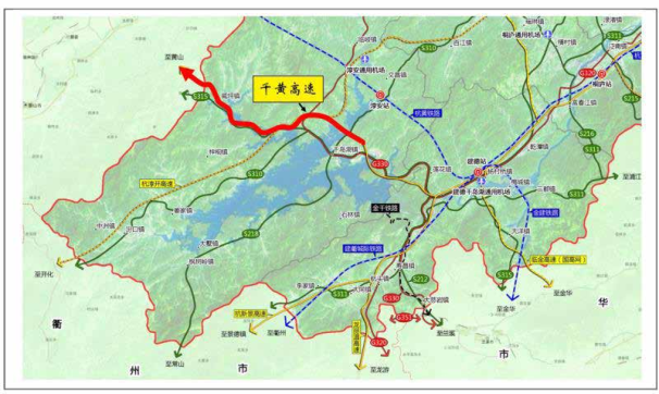千黄高速(浙江省淳安段)项目线位图