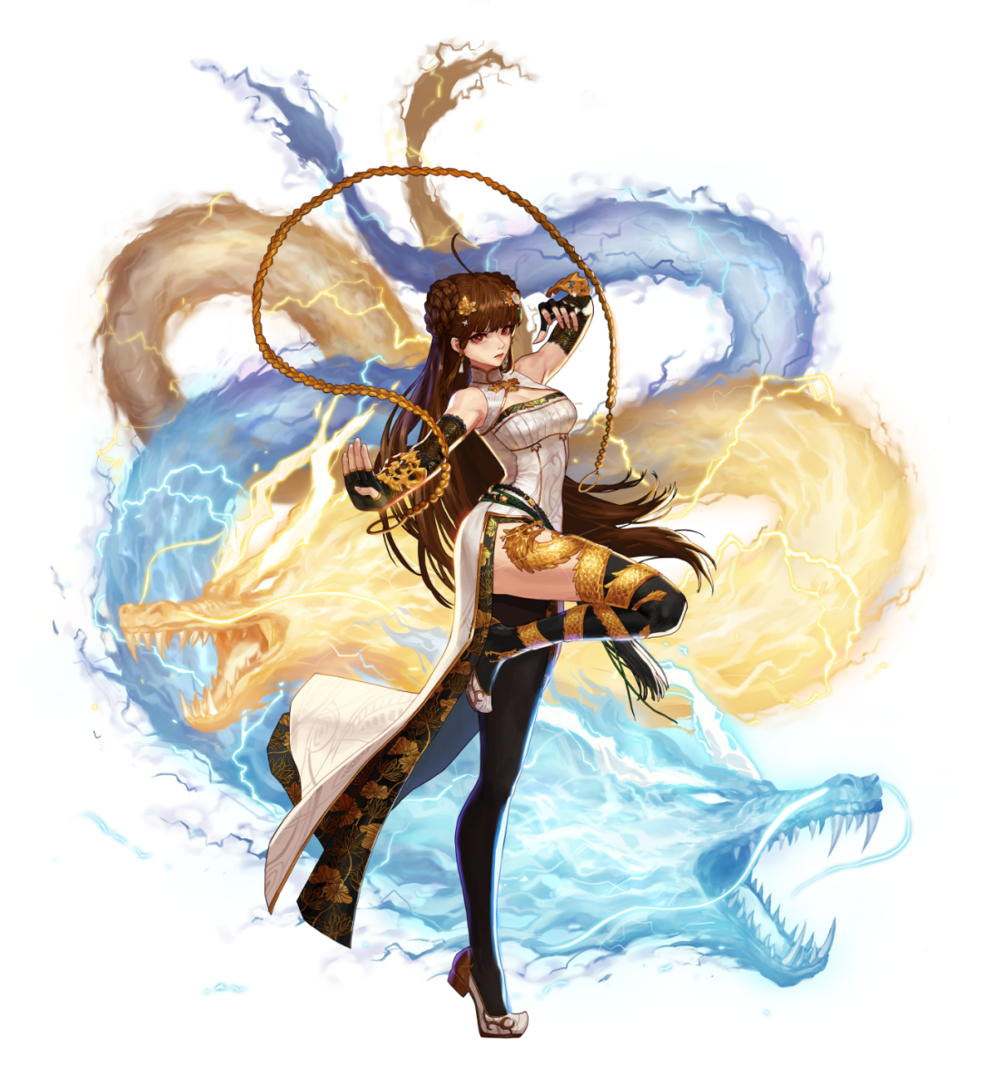 原画女格斗三觉完整全身立绘下载花花真的美爆了