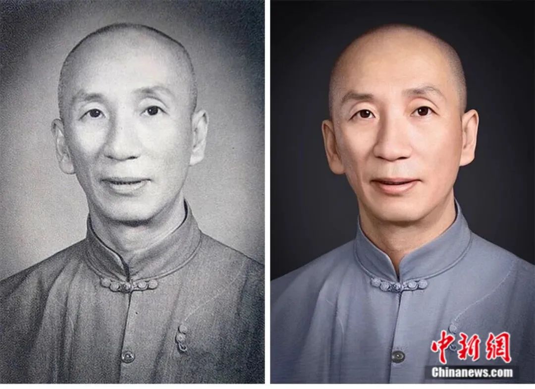 居旭东创作的一代武侠宗师叶问的老照片翻新.