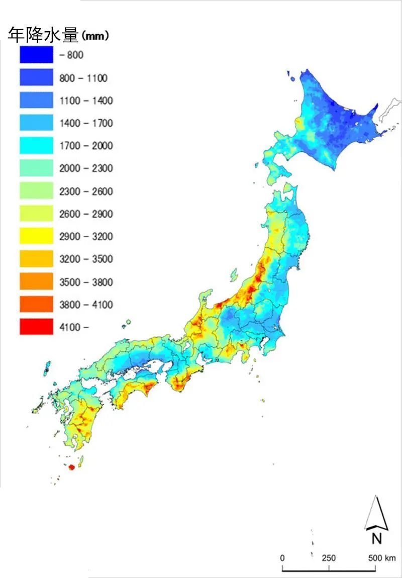 日本气候分布图高清图片