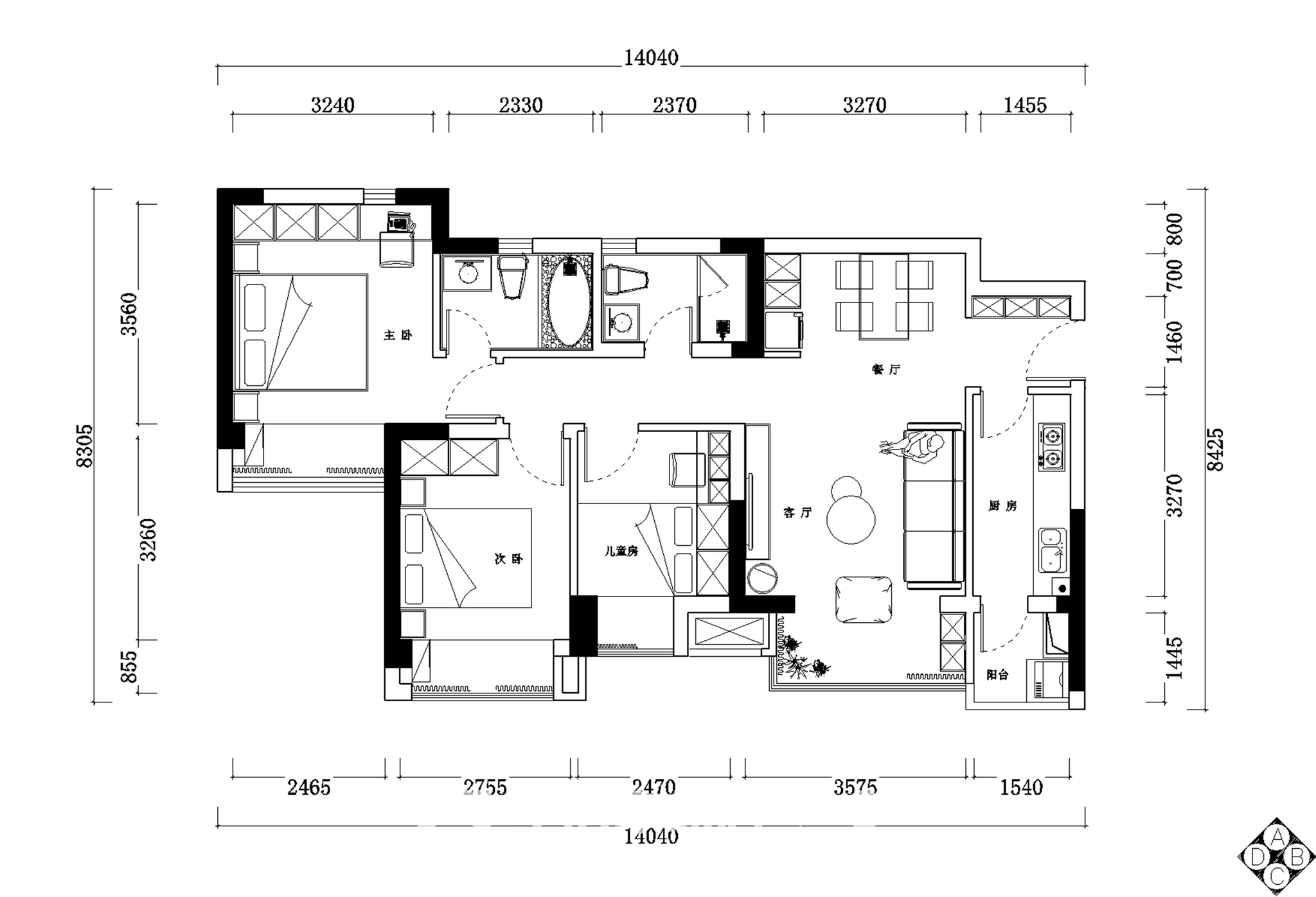 125平米简约风装修,三居室的房子越看越有品 !