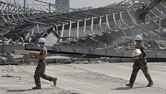2020年8月26日，黎巴嫩贝鲁特首都港口爆炸清理工作持续中。图片来源：视觉中国