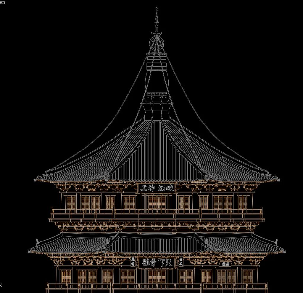 在建筑设计图上还原古代宝塔,一起来看看中国古建筑的精妙