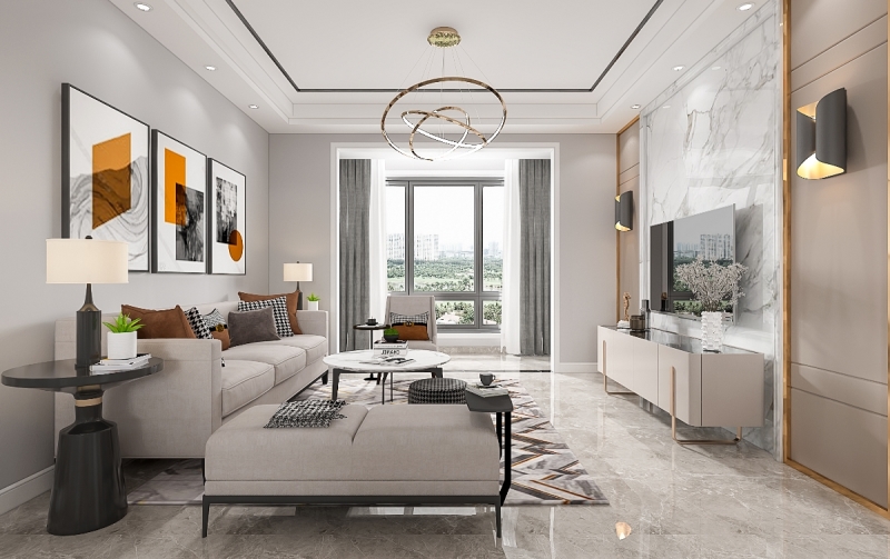 110平米现代轻奢风格三居室,预算15万,点击看效果图!