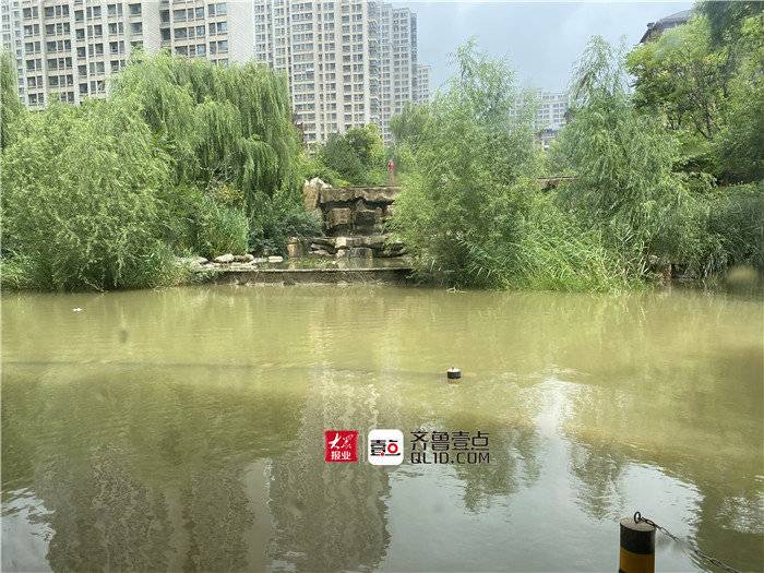 暴雨致池塘溢水,新华城南郡车库成"海底世界"观景地