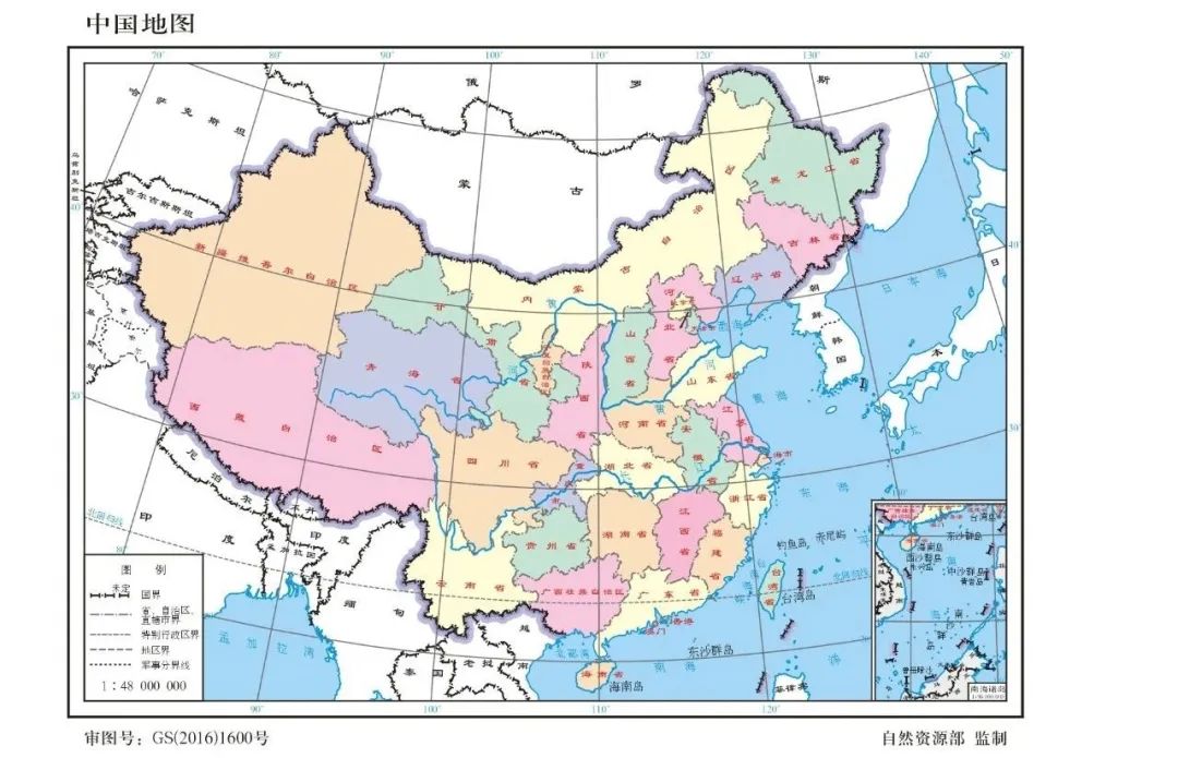  中国地图 1：4800万