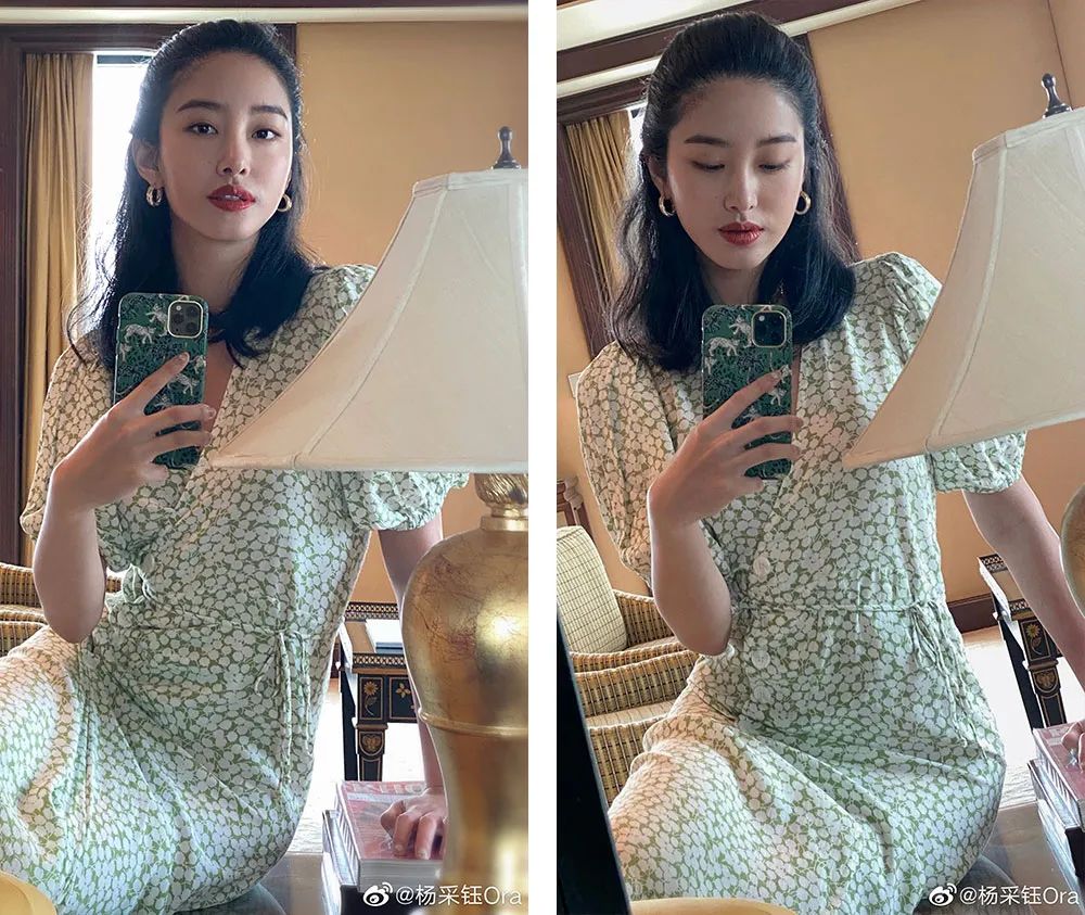 把少女感和熟女感结合 杨采钰的衣品我爱啦