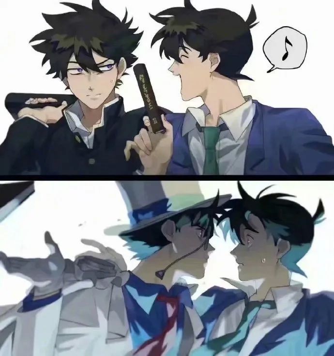 工藤新一x怪盗基德真的很像这两人都太帅了