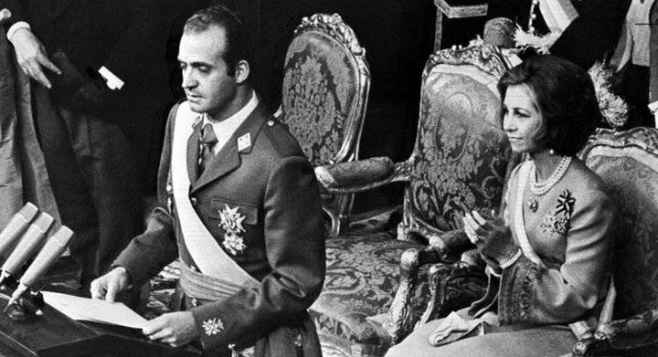 年轻时的胡安·卡洛斯一世和夫人索菲娅王后.