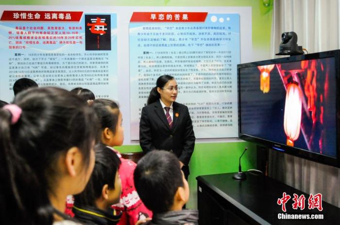 资料图：2016年1月8日，广西柳州市特殊教育学校的学生到该市鱼峰区人民法院学习法律知识。(图文无关) 黄威铭 摄