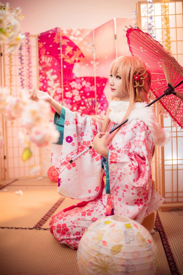 刀剑神域亚丝娜和服cosplay
