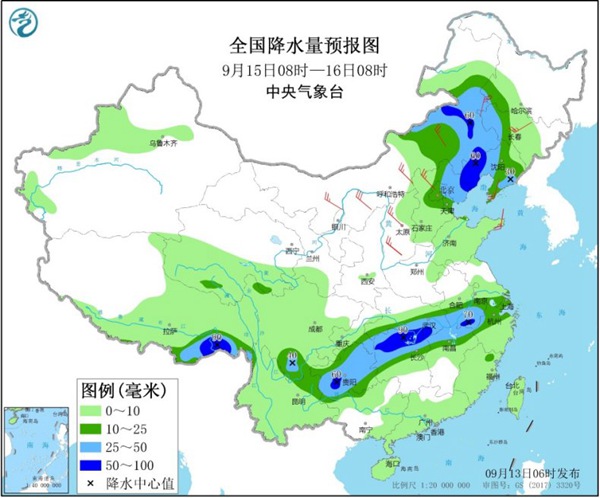 中国天气网|西南华北等地雨水在线 多地气温将创立秋后新低