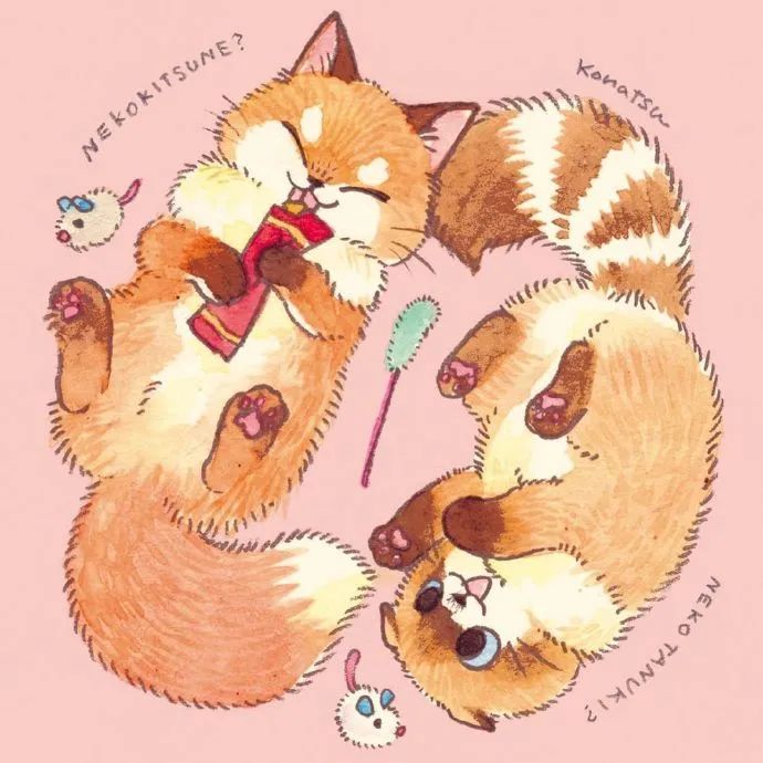 超级可爱的小动物插画!好萌好治愈!