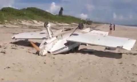 一架塞斯纳-172飞机在蒙大拿州密苏拉市坠毁。视频截图