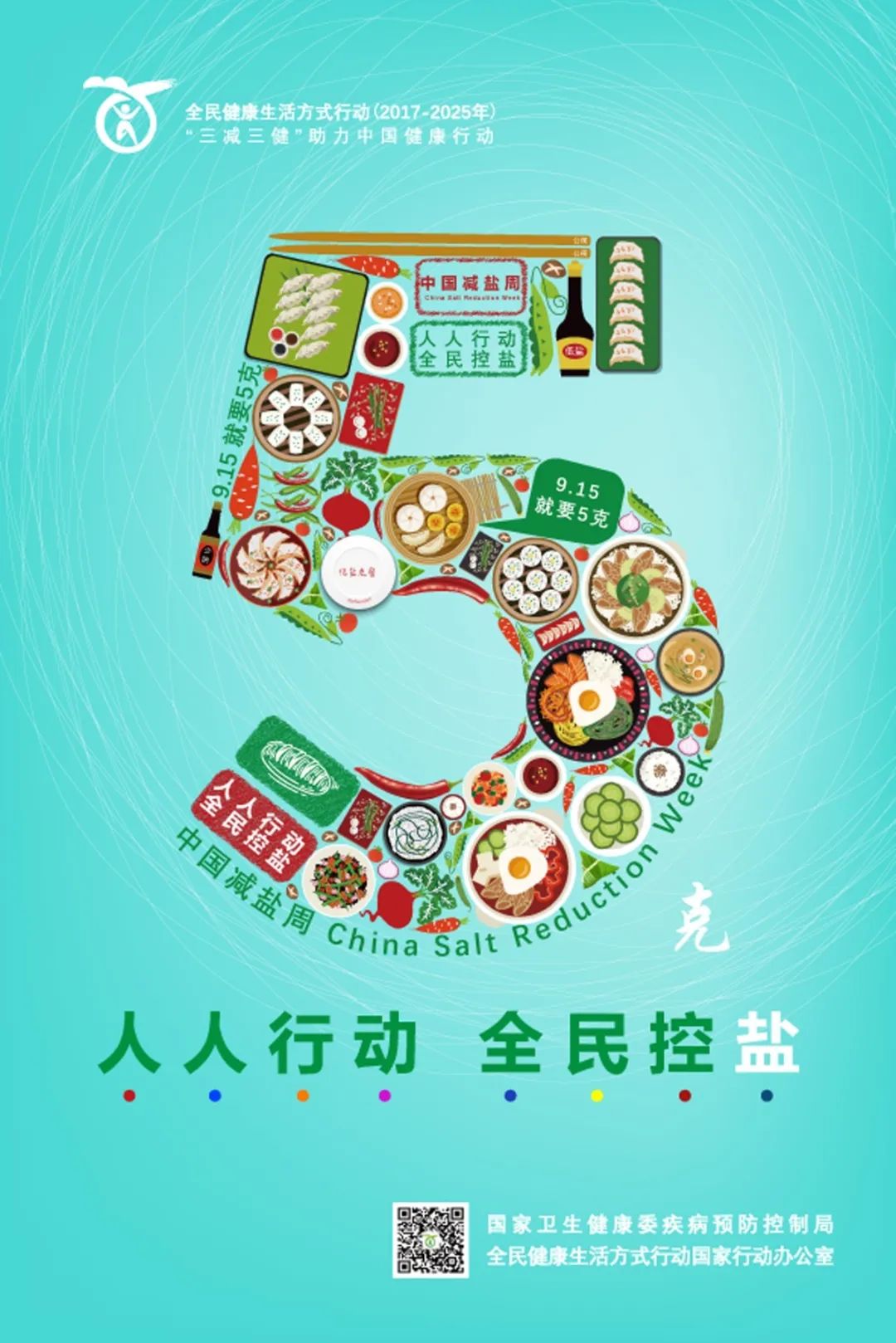 【卫生健康宣传日】中国减盐周——人人行动，全民控盐，“就要5克”_少盐_食品_食物