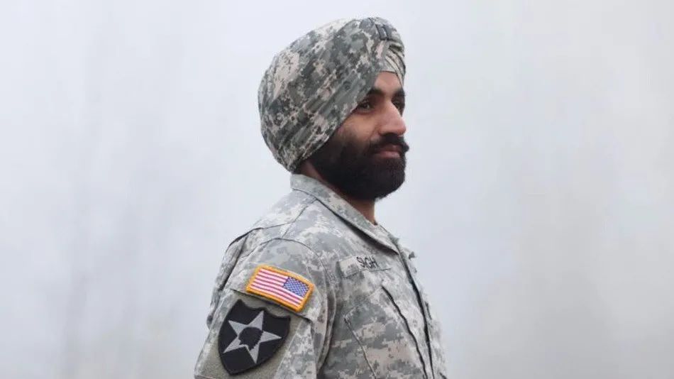 在美军中服役的锡克兵留着大胡子