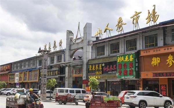 这是吉林省抚松县万良镇的万良长白山人参市场(8月28日摄).