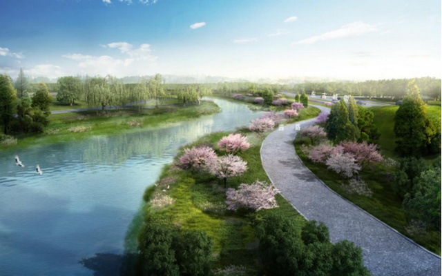 镜河北段今年治理,路县故城遗址公园新增一条生态景观带