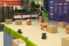  类脑计算机应用演示：多机器人协同抗洪抢险