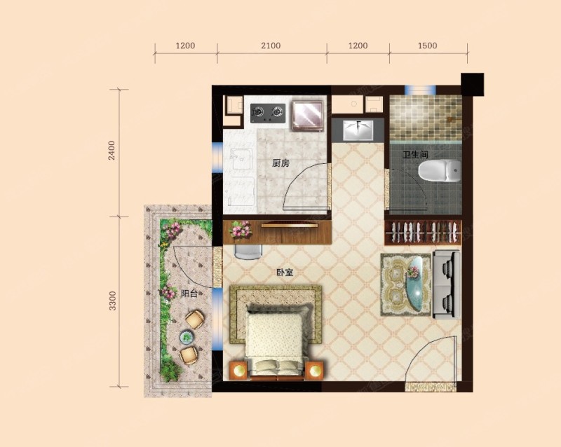 户型:公寓关于家中简约风格的36平米的一居室房屋装修设计,小编就为