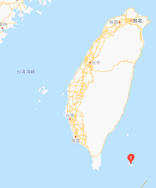台东南部兰屿岛位置