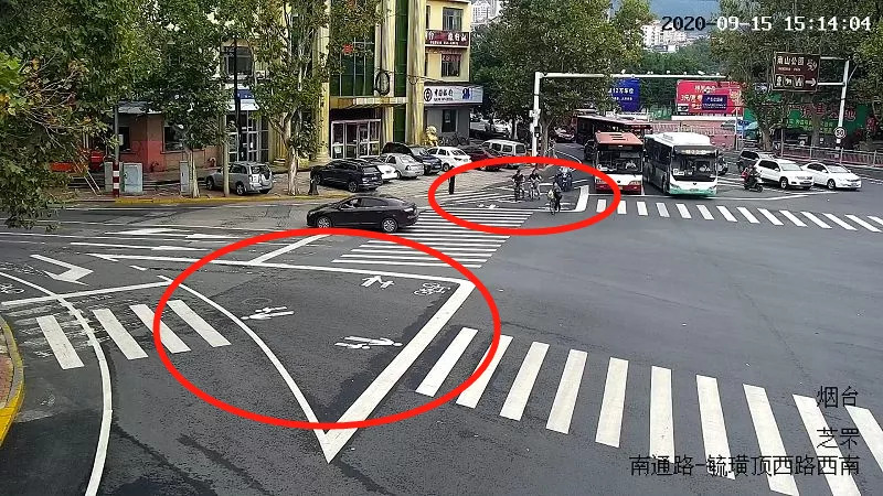 烟台市区13个路口新增右转标线交通岛!|烟台_新浪新闻