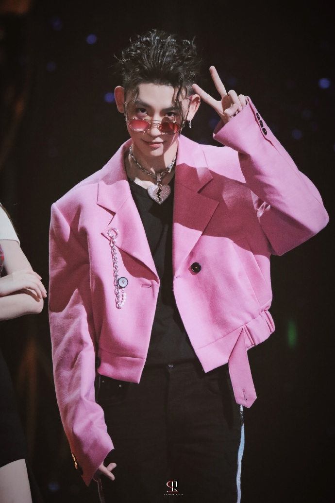 近日,小鬼王琳凯现身《跨次元新星》发布会现场,他身着粉色西装搭配