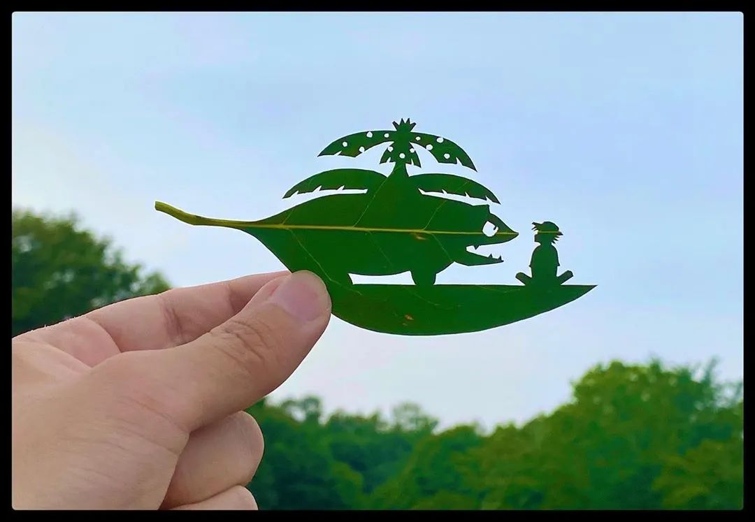 树叶的花式玩法,用它剪出动漫,电影中的名场面
