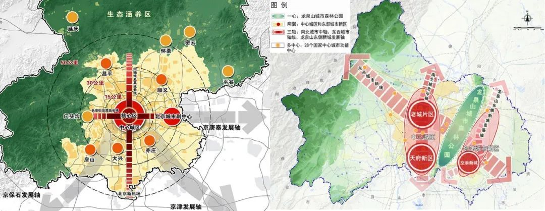 同樣,《成都市城市總體規劃(2016-2035年)》明確提出了