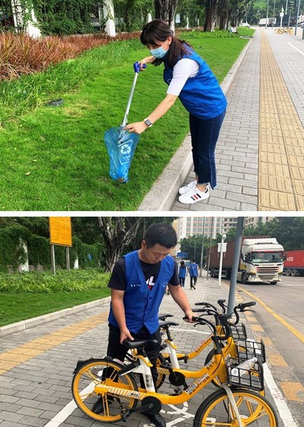 脱下警服,换上蓝马甲,民警志愿者为"文明深圳"助力
