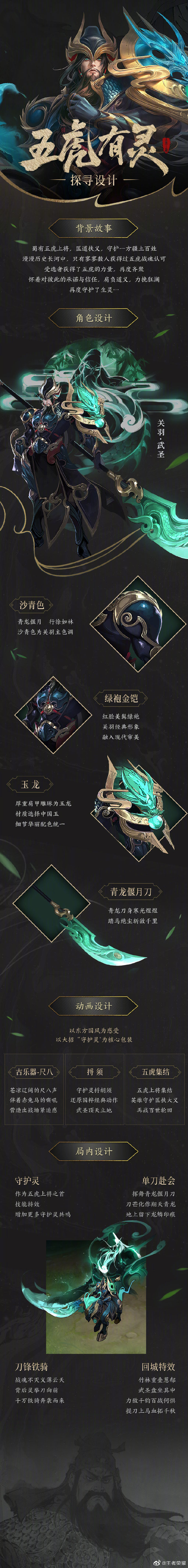 关羽-武圣关羽为五虎上将之首,在特效中加入了更多守护灵共鸣,青龙