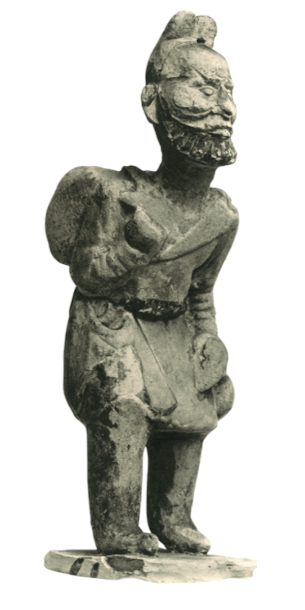 唐俑中的波斯胡商与小贩群体背曲腰弓汗透怀