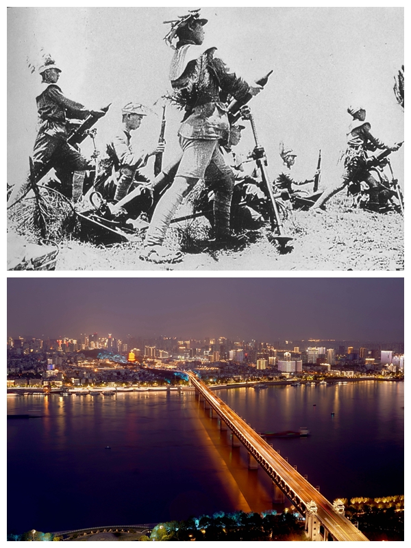 上图为1938年6月12日至10月27日,武汉会战.