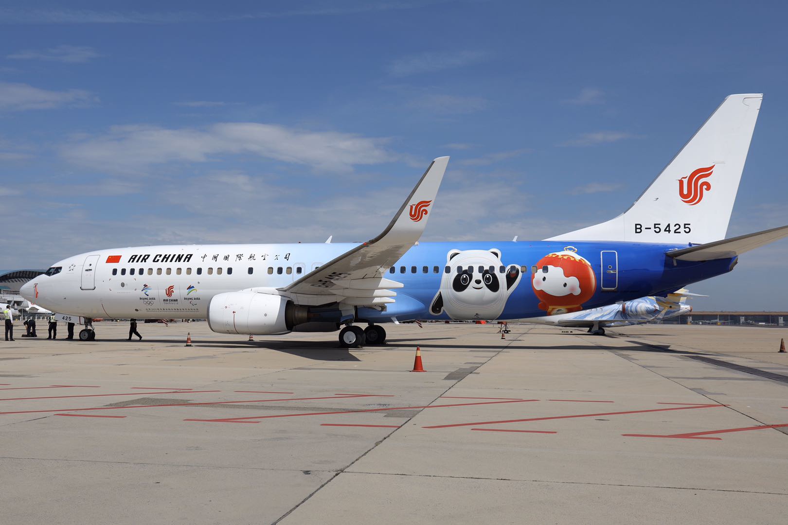 惊艳首架冬奥彩绘飞机冬奥冰雪号亮相