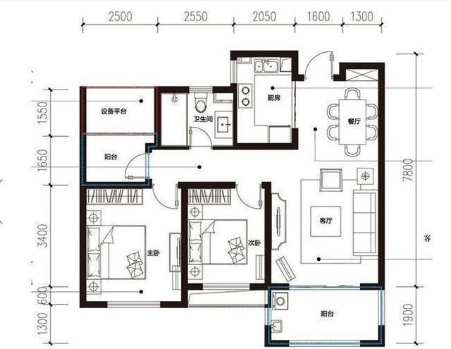 峰淘-地中海风格|三居室|100㎡户型图100平米的房子能装出这样的三