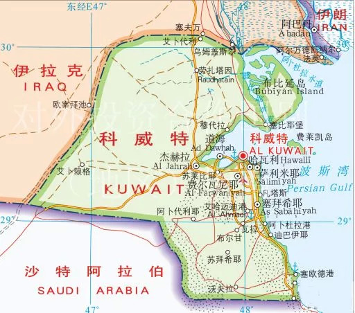 科威特的地理位置地图图片
