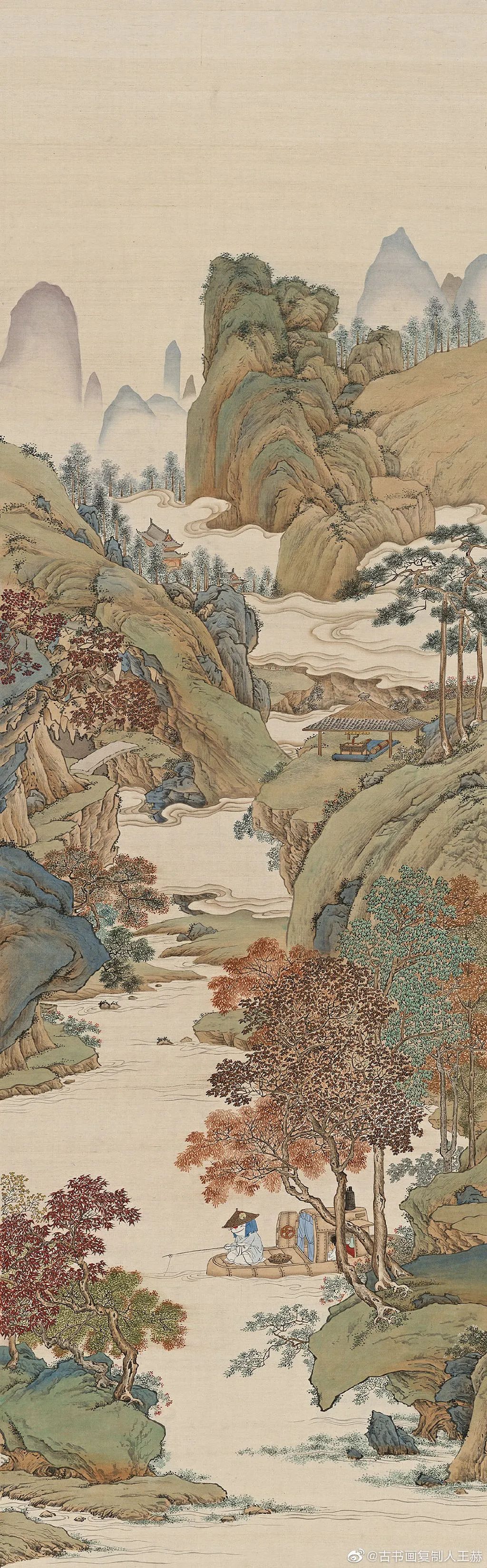 专心复制古书画12年,他竟然把"蓝胖子,时光机"放进古画里,场面堪比