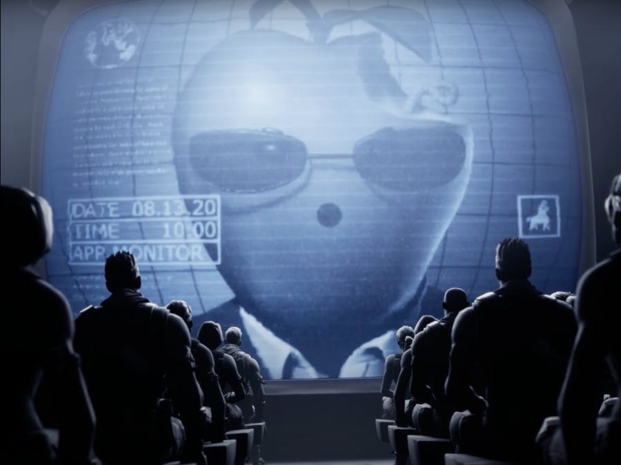 苹果对于iOS生态的强硬态度被Epic比喻为“老大哥”。图片来源：Epic Games