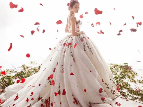 杨颖晒跨年照穿枫叶白纱裙戴皇冠似公主却被疑模仿迪丽热巴