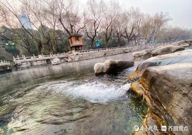 情报站|泉水如镜清澈透明,冬天的济南黑虎泉水藻如翠美了冬天