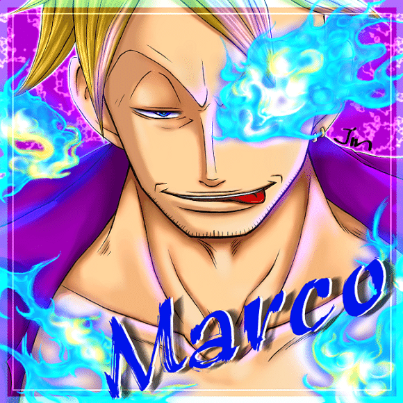 海贼王: 马尔科展示超强实力,用蓝色火焰翅膀死死困住烬和奎因!