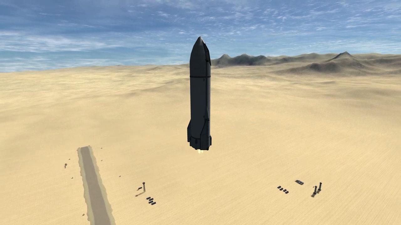 给力!这个动画可以模拟spacex的mk2星舰发射过程