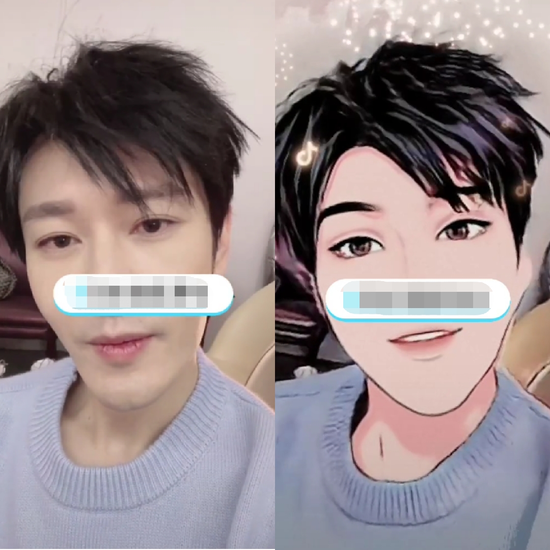 前后对比来看,可以发现变成漫撕男后的黄晓明,脸部比自拍视频里还要胖