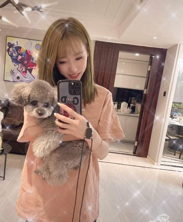 张丹峰洪欣秀幸福后毕滢抱狗子出镜晒自拍美照心情大好