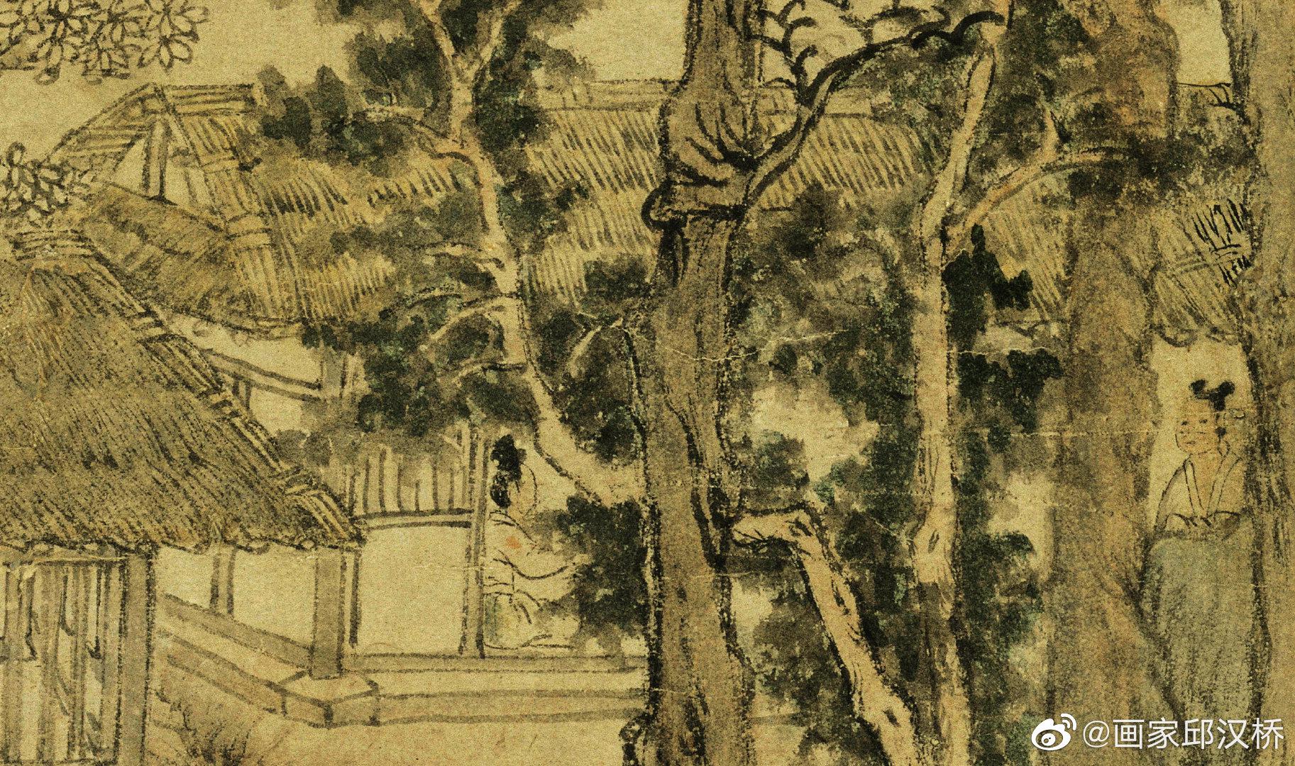 《元王蒙西郊草堂图》,元代,王蒙,纵97厘米 ,横27.2厘米…………|黄鹤山|山水画|居士|构图|景色_新浪新闻