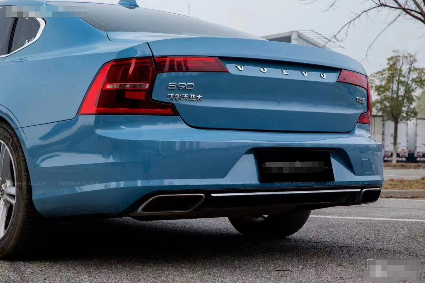 沃尔沃s90改色瓷器蓝 端庄大气才更有范儿